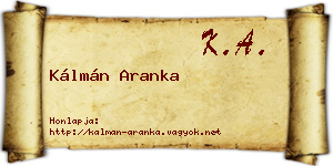 Kálmán Aranka névjegykártya